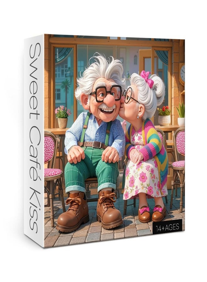 BBOLDIN Colorful Valentines Day Puzzle for Adults 1000 Pieces, Grandma Grandpa Jigsaw Puzzle, Couples Cafe Love Puzzle - Image 1